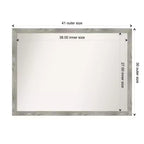 Specchio da Parete Rettangolare Grigio Lavato, con Cornice, Singolo, 40,5" x 29,5"