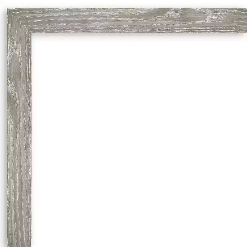 Specchio da Parete Rettangolare Grigio Lavato, con Cornice, Singolo, 40,5" x 29,5"