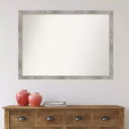 Specchio da Parete Rettangolare Grigio Lavato, con Cornice, Singolo, 40,5" x 29,5"