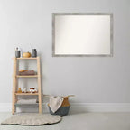 Specchio da Parete Rettangolare Grigio Lavato, con Cornice, Singolo, 40,5" x 29,5"