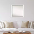 Specchio da parete quadrato, colore bianco/argento, singolo, montaggio a parete