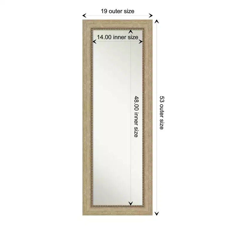 Specchio a figura intera rettangolare da porta color Champagne e Bronzo, 1 persona