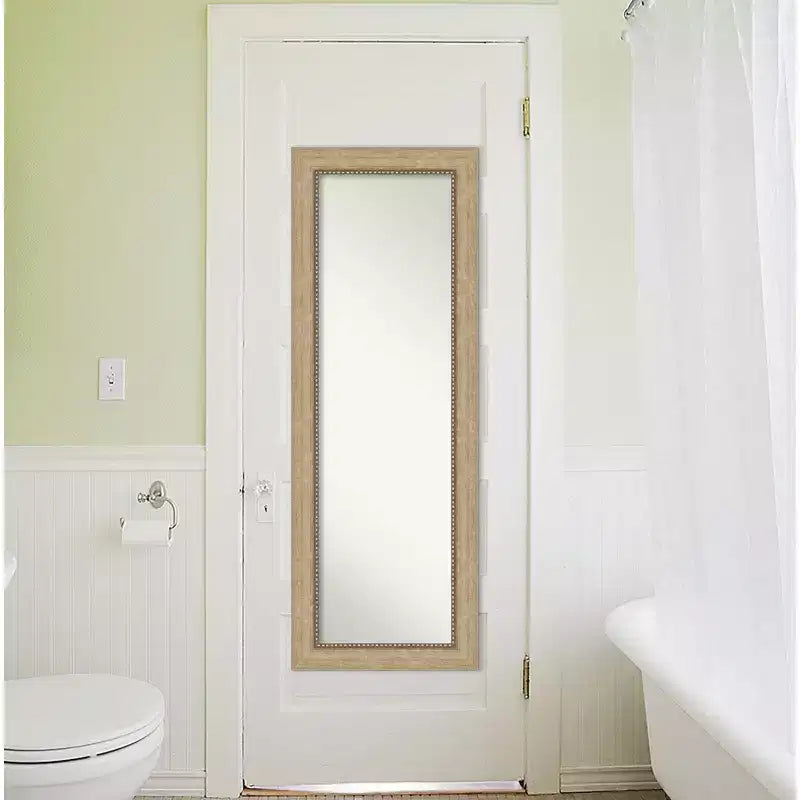 Specchio a figura intera rettangolare da porta color Champagne e Bronzo, 1 persona