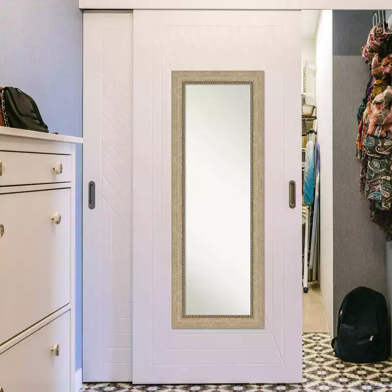 Specchio a figura intera rettangolare da porta color Champagne e Bronzo, 1 persona