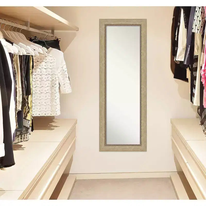 Specchio a figura intera rettangolare da porta color Champagne e Bronzo, 1 persona