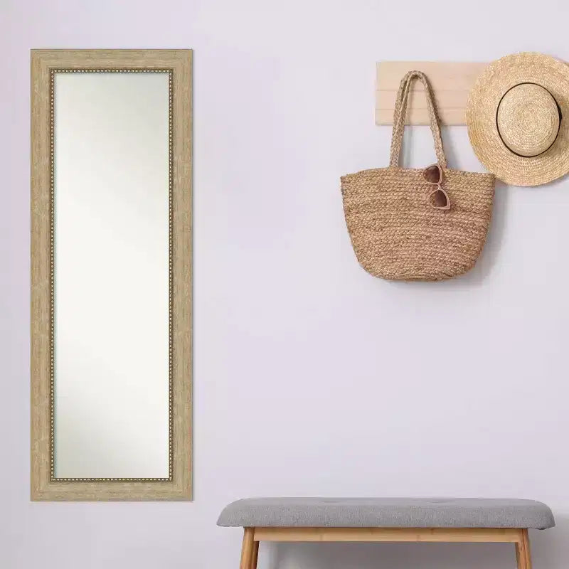 Specchio a figura intera rettangolare da porta color Champagne e Bronzo, 1 persona