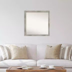Specchio da parete con cornice quadrata grigia, singolo, 28,5" x 28,5"