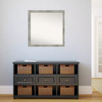 Specchio da parete con cornice quadrata grigia, singolo, 28,5" x 28,5"