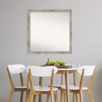 Specchio da parete con cornice quadrata grigia, singolo, 28,5" x 28,5"