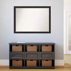 Specchio da parete rettangolare a cornice sottile color bronzo, singolo