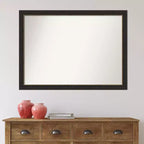 Specchio da parete rettangolare a cornice sottile color bronzo, singolo