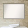 Specchio da parete con cornice sottile in peltro, singolo, 41"x30"