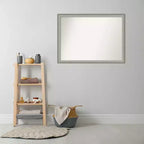 Specchio da parete con cornice sottile in peltro, singolo, 41"x30"