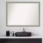 Specchio da parete con cornice sottile in peltro, singolo, 41"x30"