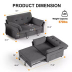 Grigio / Verde / Bianco, Divanetto convertibile con letto, Posti a sedere: 2