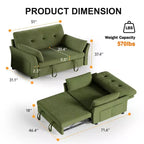 Grigio / Verde / Bianco, Divanetto convertibile con letto, Posti a sedere: 2