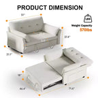Grigio / Verde / Bianco, Divanetto convertibile con letto, Posti a sedere: 2