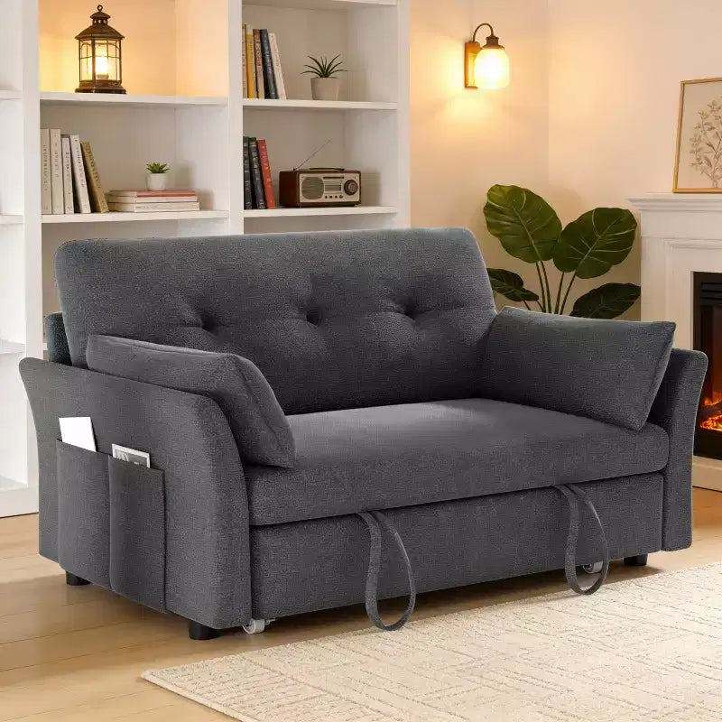 Grigio / Verde / Bianco, Divanetto convertibile con letto, Posti a sedere: 2