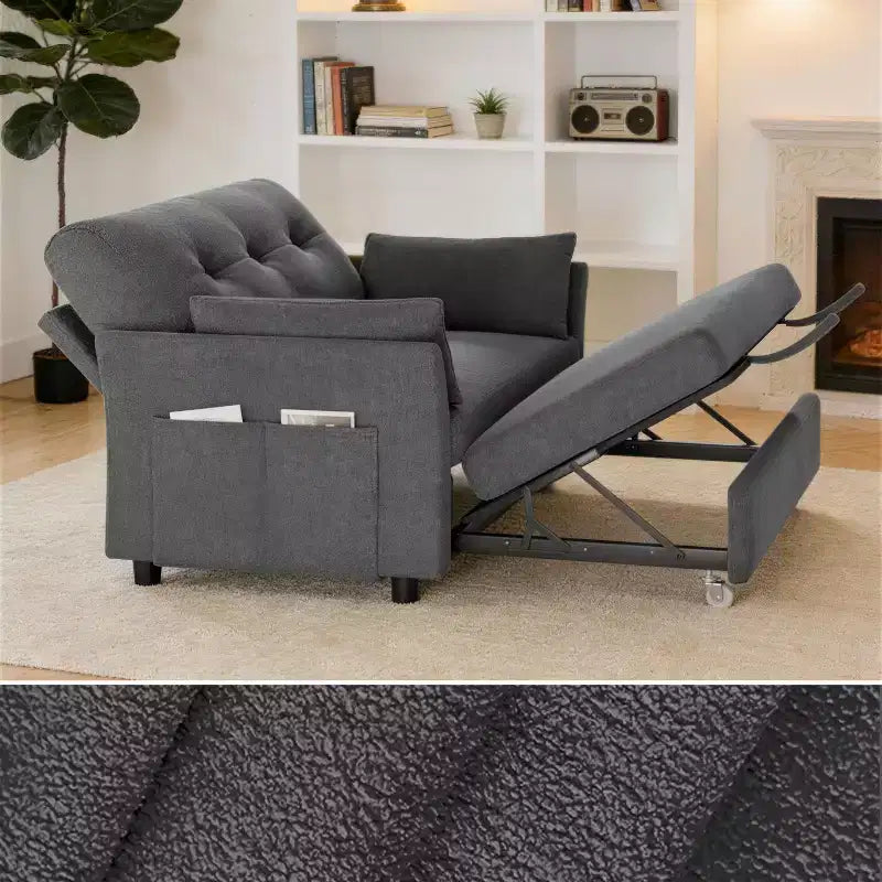 Grigio / Verde / Bianco, Divanetto convertibile con letto, Posti a sedere: 2