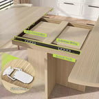 Tavolo da pranzo allungabile rotondo/ovale in Nero/Naturale/Noce, 4–8 posti a sedere