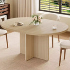 Tavolo da pranzo allungabile rotondo/ovale in Nero/Naturale/Noce, 4–8 posti a sedere