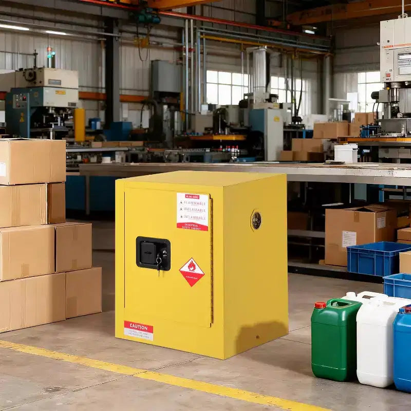 Armadio monoblocco in acciaio zincato grigio per lo stoccaggio di prodotti infiammabili per 1 persona