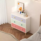 Comodino a 3 pezzi con cassetto e ripiano, bianco smerlato, per 1 bambino