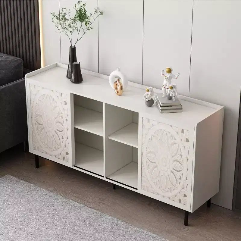 Madia a buffet a 2 ante in legno marrone – Montaggio 1 persona