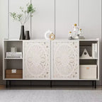 Madia a buffet a 2 ante in legno marrone – Montaggio 1 persona