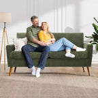 Divanetto Moderno Metà Secolo, Corduroy/Lino, 2 Posti