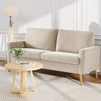 Divanetto Moderno Metà Secolo, Corduroy/Lino, 2 Posti