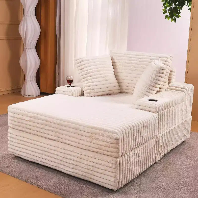 Chaise longue in velluto a coste