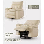 Poltrona Reclinabile Manuale Marrone/Beige, Posto Singolo