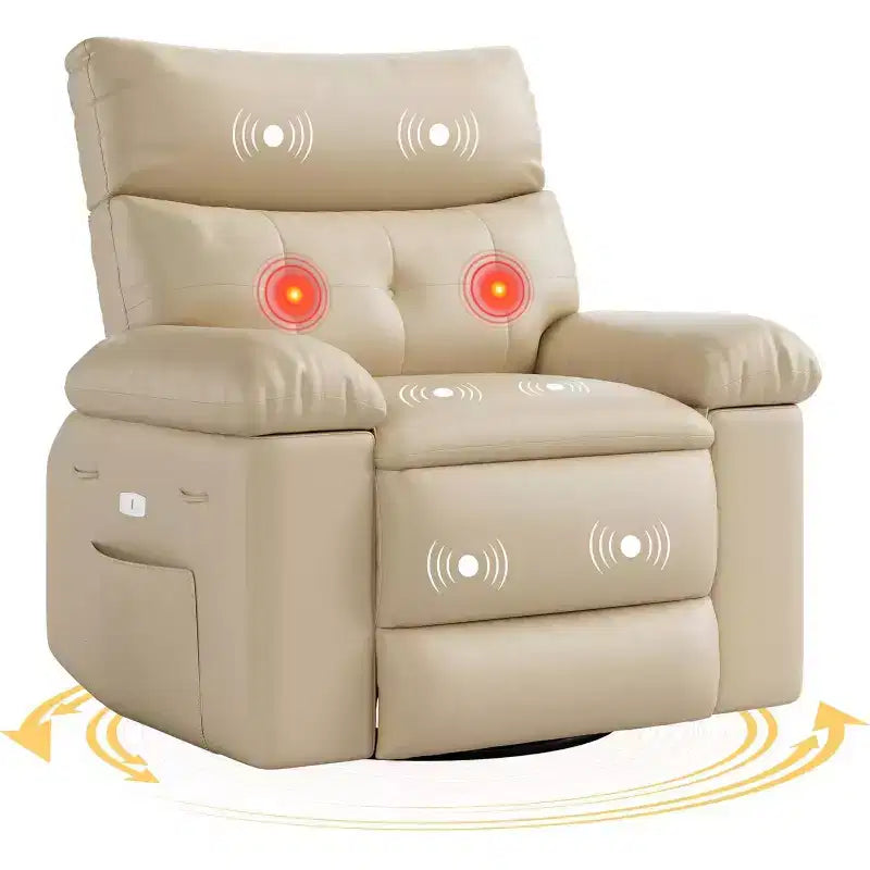 Poltrona Reclinabile Manuale Marrone/Beige, Posto Singolo