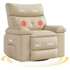 Poltrona Reclinabile Manuale Marrone/Beige, Posto Singolo