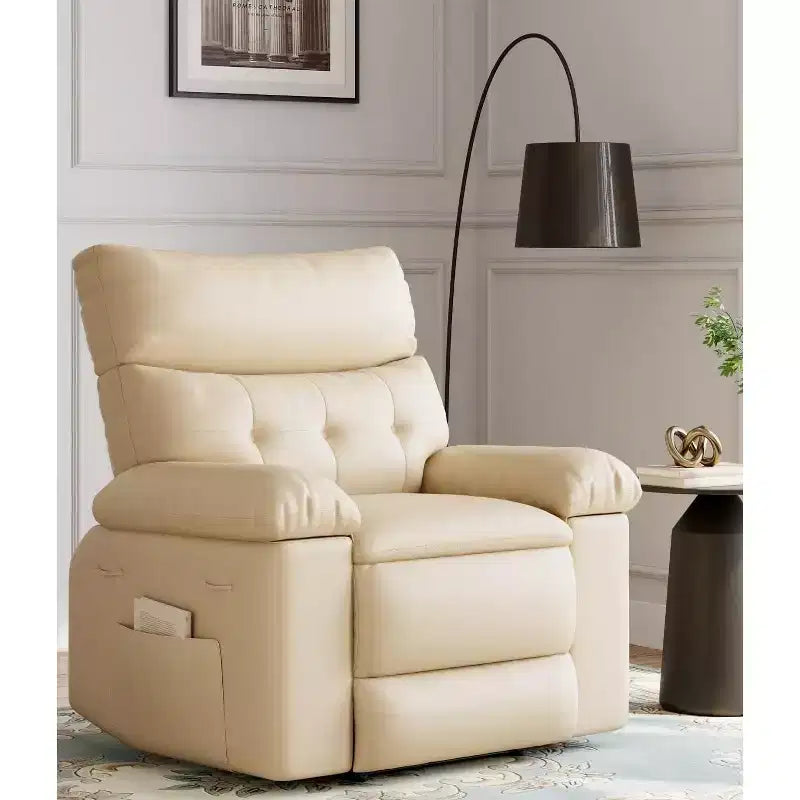 Poltrona Reclinabile Manuale Marrone/Beige, Posto Singolo