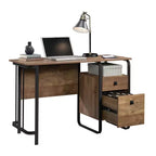 Scrivania da computer in rovere marrone da 47" con 2 cassetti e ripiano aperto, 1 persona