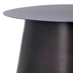 Tavolino d'appoggio rotondo in ferro nero, per 1 persona