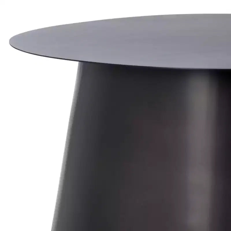 Tavolino d'appoggio rotondo in ferro nero, per 1 persona