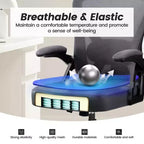 Sedia da ufficio ergonomica KERDOM, sedia da scrivania in rete con supporto lombare e braccioli regolabili, nera