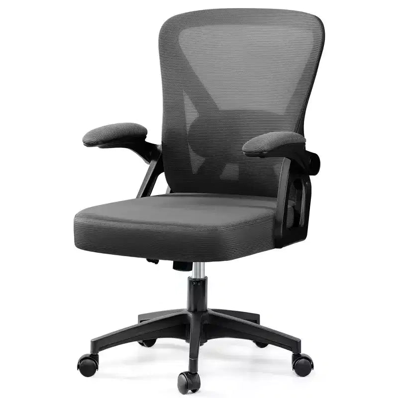 Sedia da ufficio ergonomica KERDOM, sedia da scrivania in rete con supporto lombare e braccioli regolabili, nera