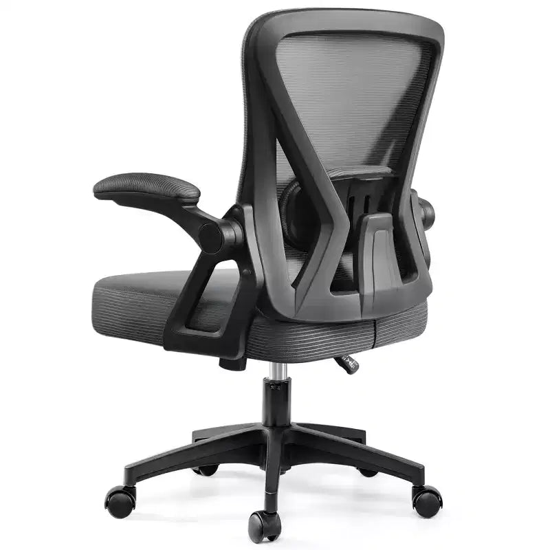 Sedia da ufficio ergonomica KERDOM, sedia da scrivania in rete con supporto lombare e braccioli regolabili, nera