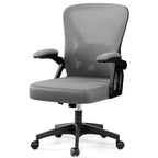 Sedia da ufficio ergonomica KERDOM, sedia da scrivania in rete con supporto lombare e braccioli regolabili, nera