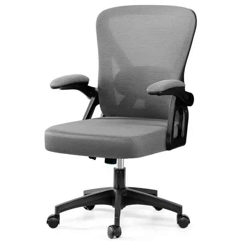 Sedia da ufficio ergonomica KERDOM, sedia da scrivania in rete con supporto lombare e braccioli regolabili, nera
