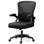 Sedia da ufficio ergonomica KERDOM, sedia da scrivania in rete con supporto lombare e braccioli regolabili, nera
