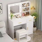 Scrivania Trucco Illuminata Multicolore con Specchio, Monoposto