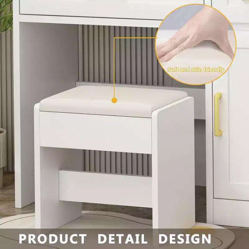Scrivania Trucco Illuminata Multicolore con Specchio, Monoposto