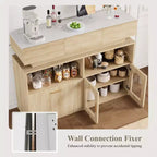 Mobile credenza a 3 cassetti e 3 ante in legno naturale per 1