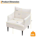 Poltrona d'accento in velluto a coste, grigio/arancione/bianco, seduta singola, gambe in metallo