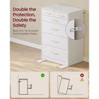 Cassettiera a 6 cassetti Cloud White / Ink Black, stile moderno, per una persona
